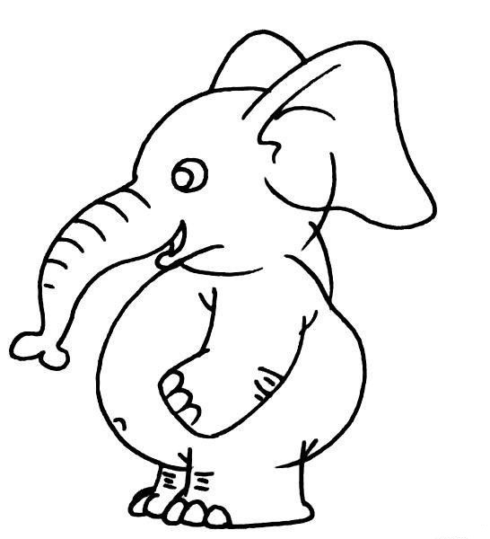 如何画卡通小象的简笔画:动物简笔画 - 巧巧手抄报简