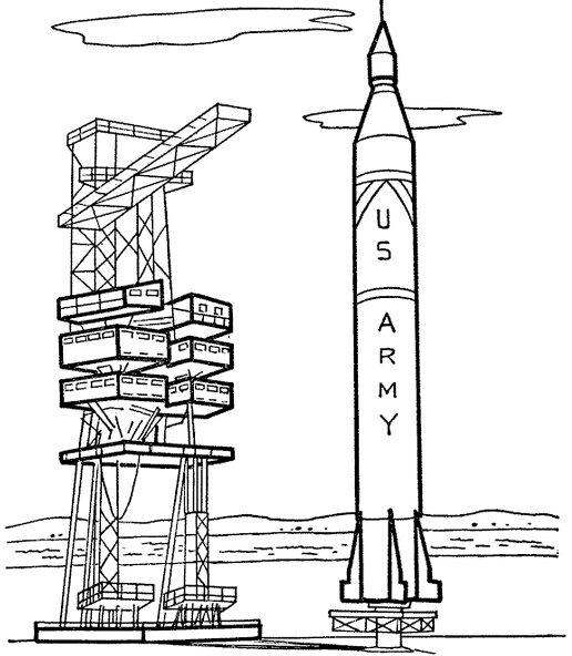 卡通火箭发射塔简笔画图片教程(铅笔素描)