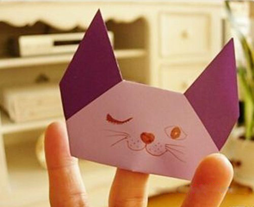 简单折纸可爱的小猫咪的折法图解教程