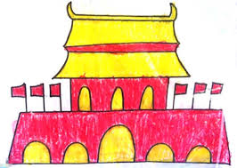 美丽的天安门城楼儿童画图片作品欣赏 - 巧巧简笔画