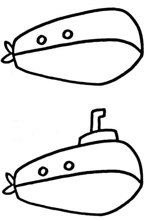 潜艇怎么画卡通潜水艇简笔画图片素描