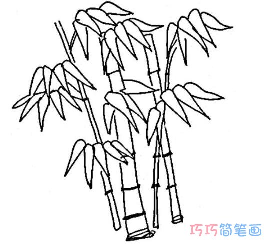 怎么画简单好看的竹子 竹子的画法简笔画图片