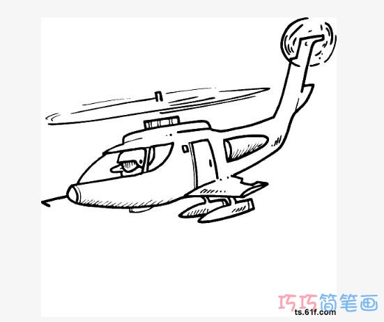 超简单直升飞机画法素描直升机简笔画图片