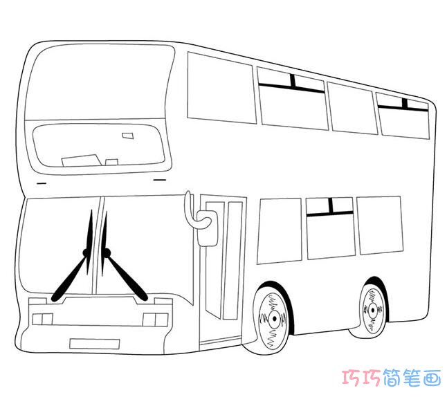 儿童旅游大巴车怎么画简单_大巴车简笔画