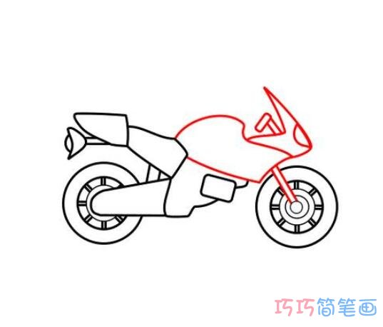 卡通摩托机车要怎么画素描_摩托车简笔画图片