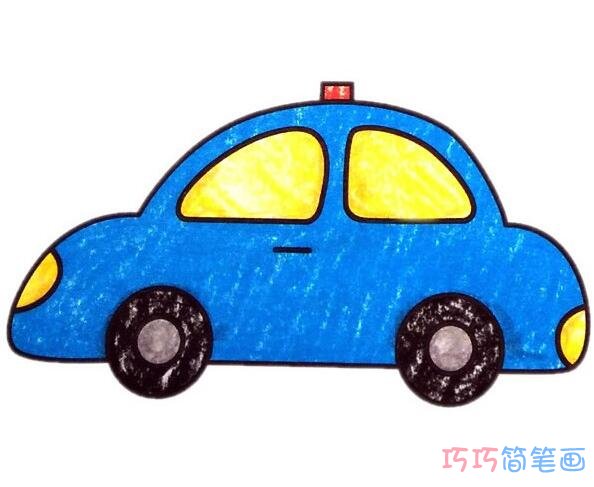 儿童彩色出租车怎么画简单可爱_出租车简笔画图片