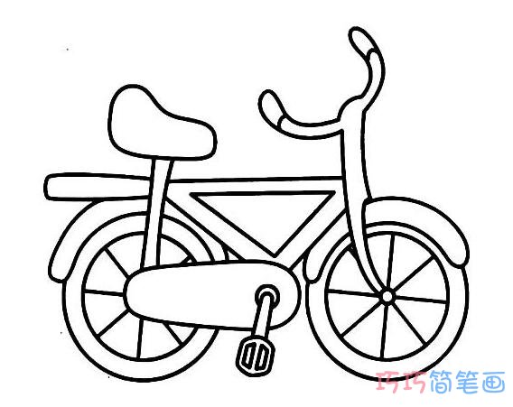 儿童自行车的画法简单漂亮_自行车简笔画图片