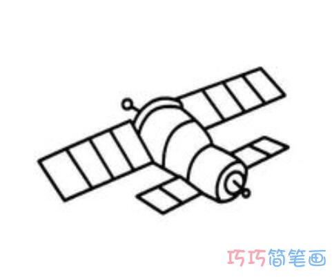 手绘人造卫星素描的画法简单漂亮_卫星简笔画图片