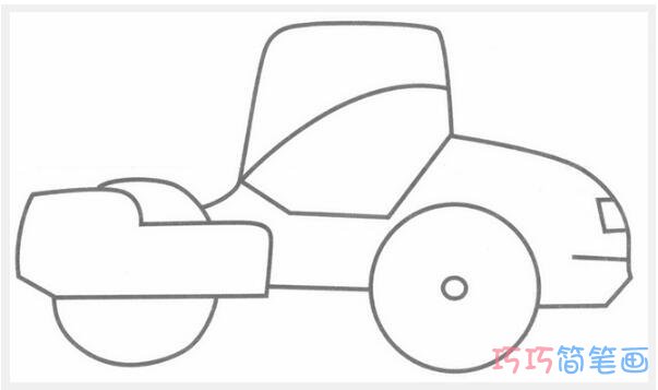 压路机怎么画简单好看带步骤_压路机简笔画图片