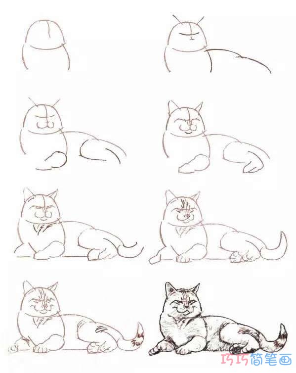 素描小猫咪怎么画简单好看 手绘小猫简笔画图片