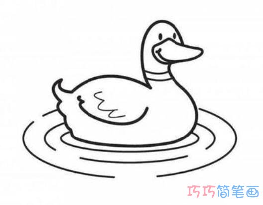 鸭子戏水简笔画怎么画简单好看