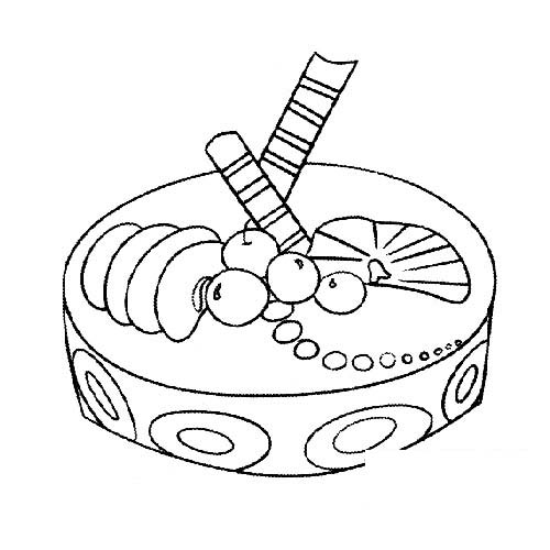 多种水果生日蛋糕简笔画图片