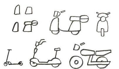 儿童电动自行车简笔画图片分步自行车简笔画教