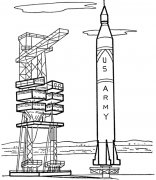 卡通火箭发射塔简笔画图片教程（铅笔素描）
