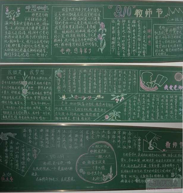 小学教师节黑板报内容排版设计