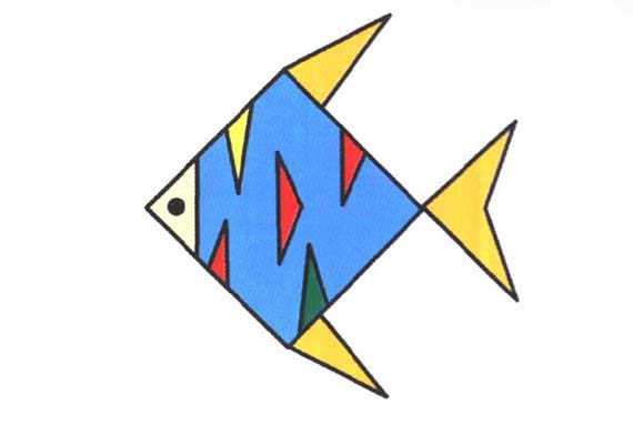 鱼的纹样简笔画四年级图片