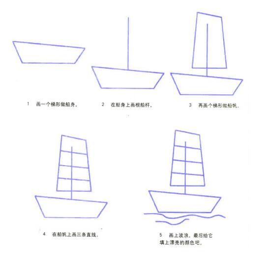 帆船简笔画图片大全帆船的画法步骤-www.qqscb.com