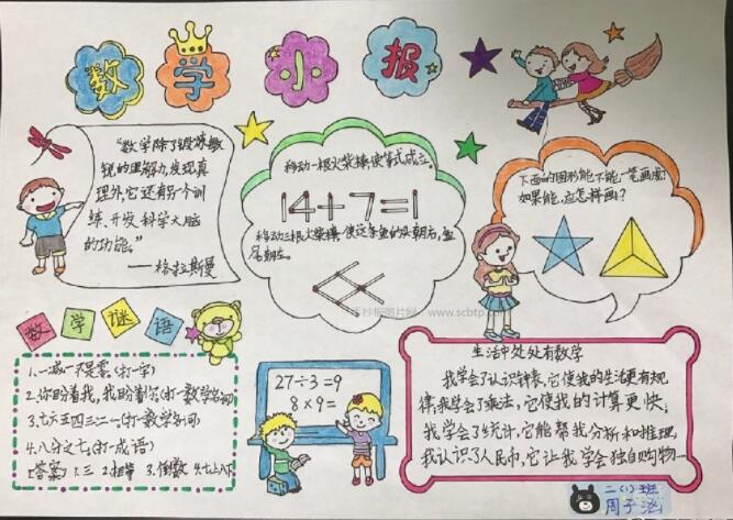 数字乐园小报 小学生数学手抄报内容图片-www.qqscb.com