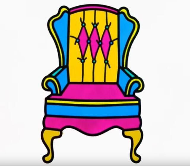 涂色豪华椅子简笔画视频教程椅子怎么画 小手画堂