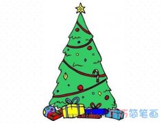 圣诞树怎么画 漂亮圣诞树的画法简笔画图片