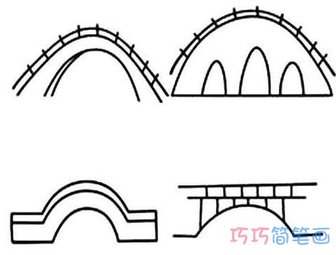 简单石拱桥怎么画 石拱桥的画法简笔画图片