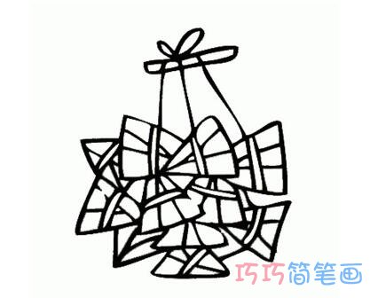 端午节粽子的画法图片 怎么画一打粽子简笔画