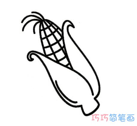 玉米棒怎么画 简单玉米的画法简笔画图片