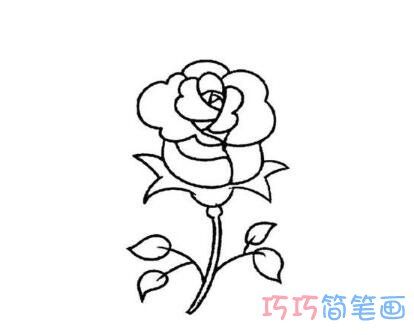 简单又漂亮的玫瑰花简笔画 玫瑰花的画法图片