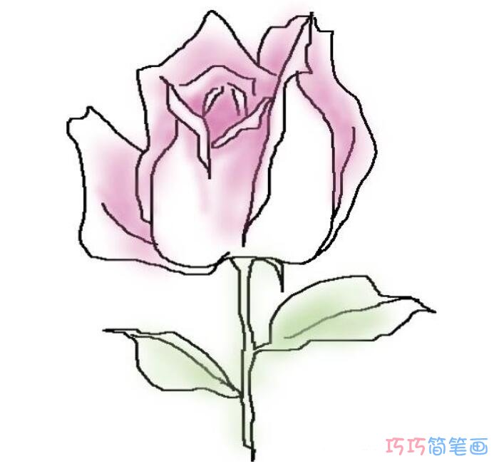 玫瑰花水彩画怎么画