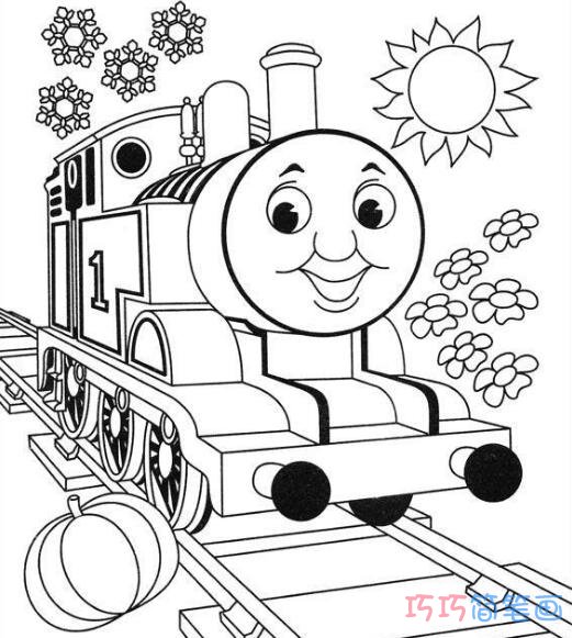 火车头托马斯怎么画简单可爱