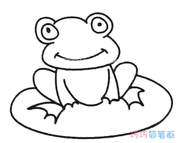 荷叶上的青蛙简笔画图片
