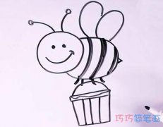 儿童Q版可爱小蜜蜂怎么画简单_蜜蜂简笔画图片