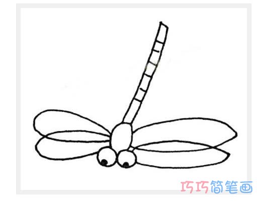 飞翔蜻蜓简笔画_昆虫简笔画