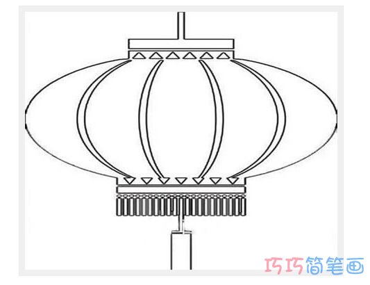 中秋节特色灯笼怎么画_灯笼简笔画