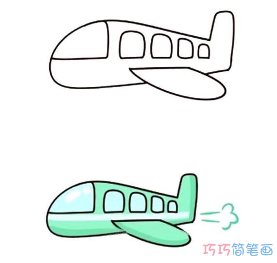 飞机的画法步骤图片