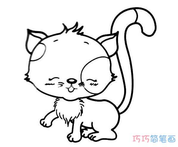 乖巧猫咪要怎么画好看_猫咪简笔画图片 