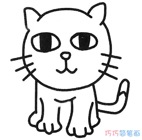 幼儿猫咪怎么画简单好画_小猫简笔画图片