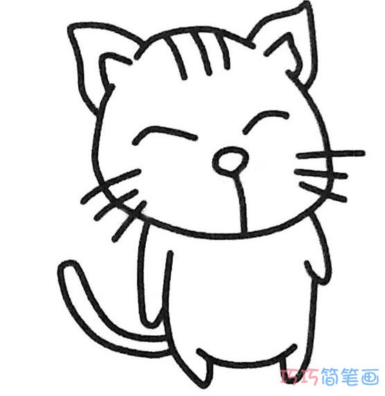 幼儿猫咪怎么画简单好画_小猫简笔画图片