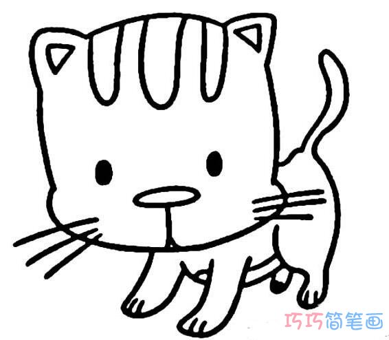 卡通猫咪宝宝要怎么画简洁好看_小猫简笔画图片