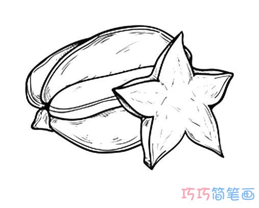 素描杨桃怎么画简单好看_杨桃简笔画图片