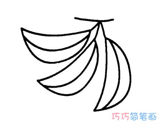 一串香蕉怎么画简单好画_香蕉简笔画图片