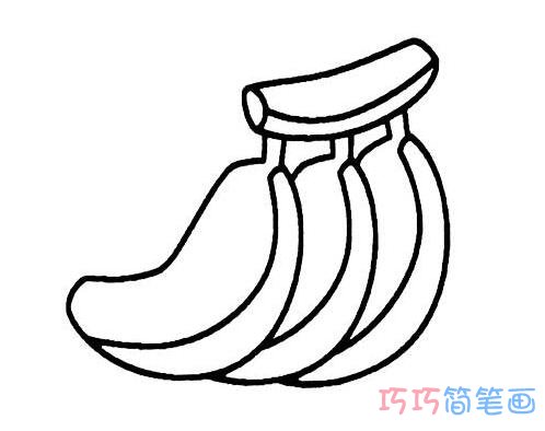 一串香蕉怎么画简单好画_香蕉简笔画图片