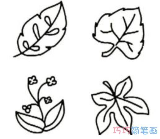 卡通秋天落叶要怎么画可爱好画_秋天简笔画图片