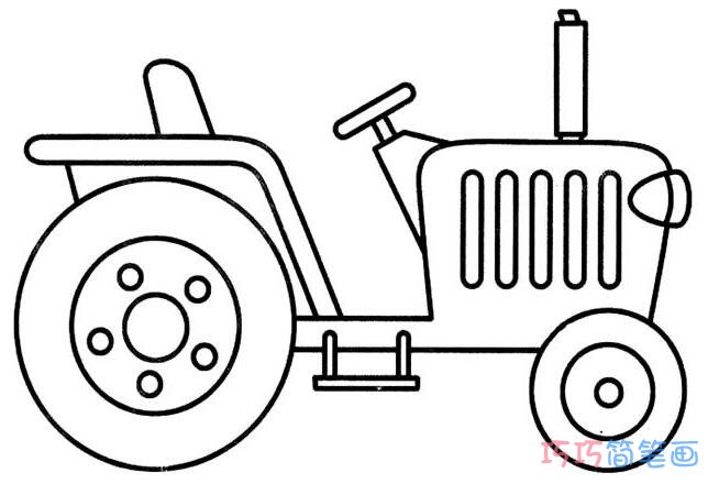 Q版拖拉机怎么画简单可爱_拖拉机简笔画图片
