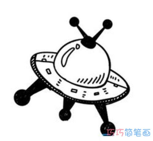 宇宙飞碟怎么画可爱_飞碟简笔画图片