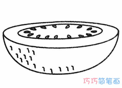 哈密瓜怎么画好看易学_哈密瓜简笔画图片