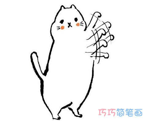 小猫吃鱼怎么画可爱简单_小猫简笔画图片