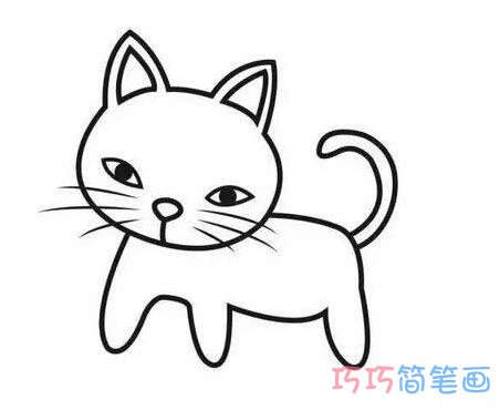 小猫怎么画简洁可爱_带步骤图小猫简笔画图片