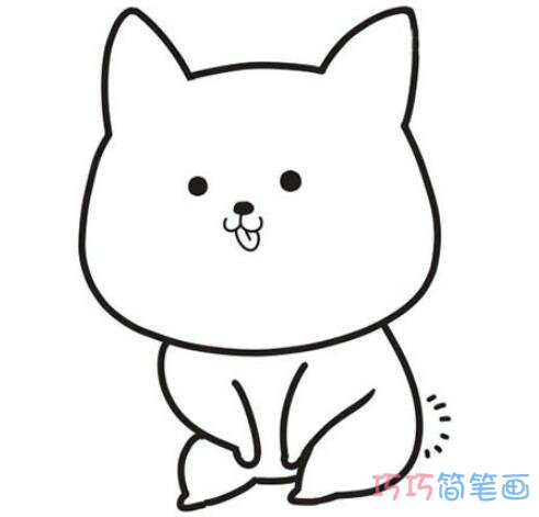 柯基犬怎么画简洁可爱_小狗简笔画图片