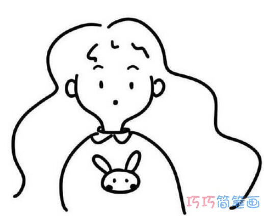 长发女孩怎么画可爱好看_女孩简笔画图片